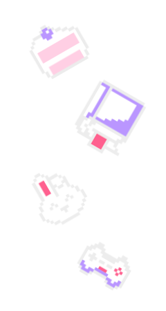 icons of a cake, a chef hat, a rabbit and a gaming pad