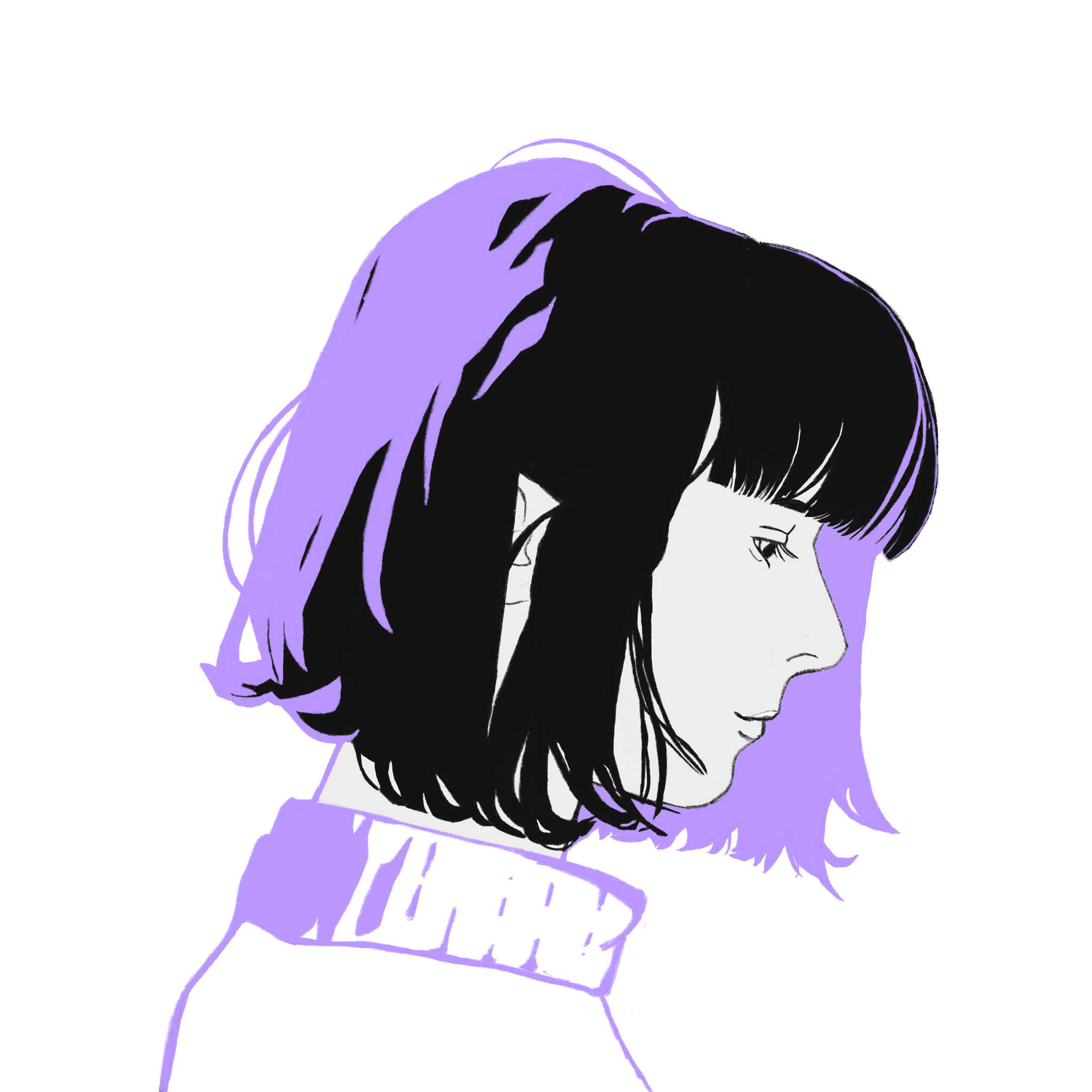 Stylised illustration of Elisa Franz looking to the side