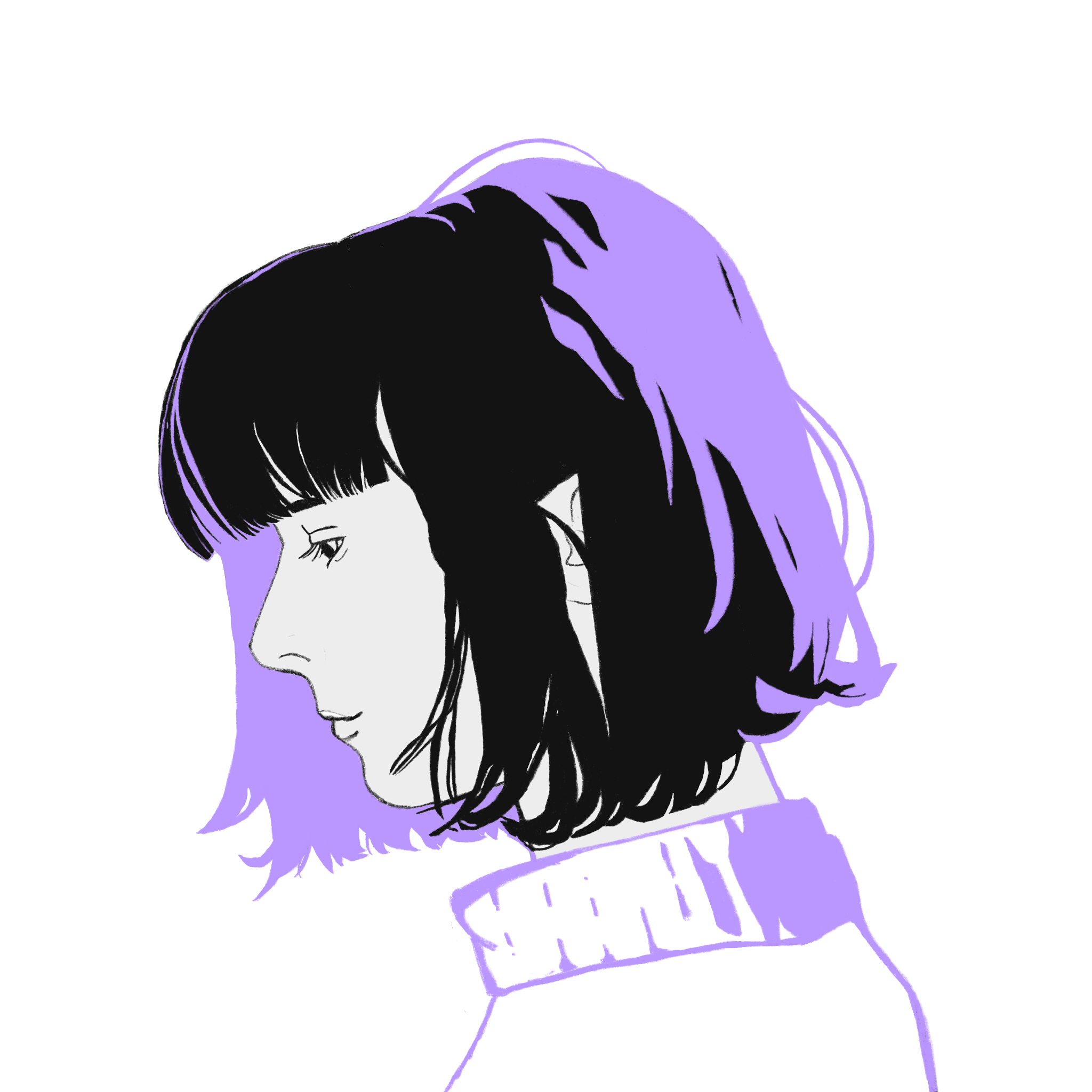 Stylised illustration of Elisa Franz looking to the side